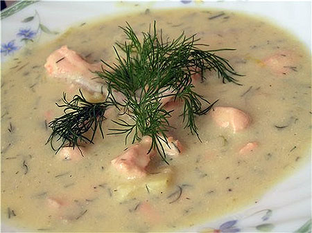 молочный суп с семгой для сушки