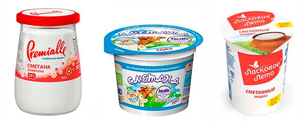 упаковки сметаны